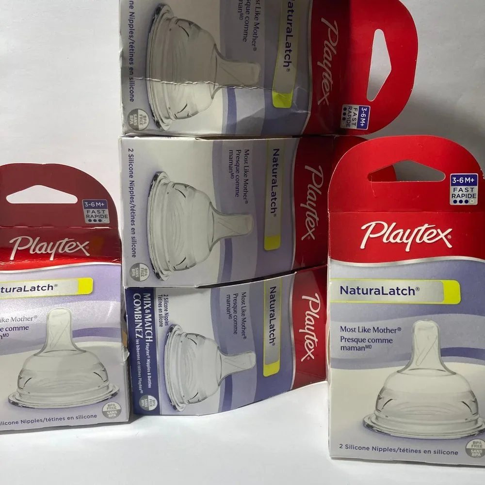 Playtex NaturaLatch Silicone Nipples 3-6M+ Fast 5 (2) Packs